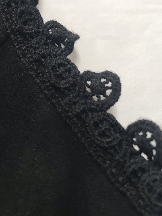 Sea Gypsies Babydoll Slip Dress Small Black Lace Suede Crochet Whimsigoth Fairy - Picture 5 of 12